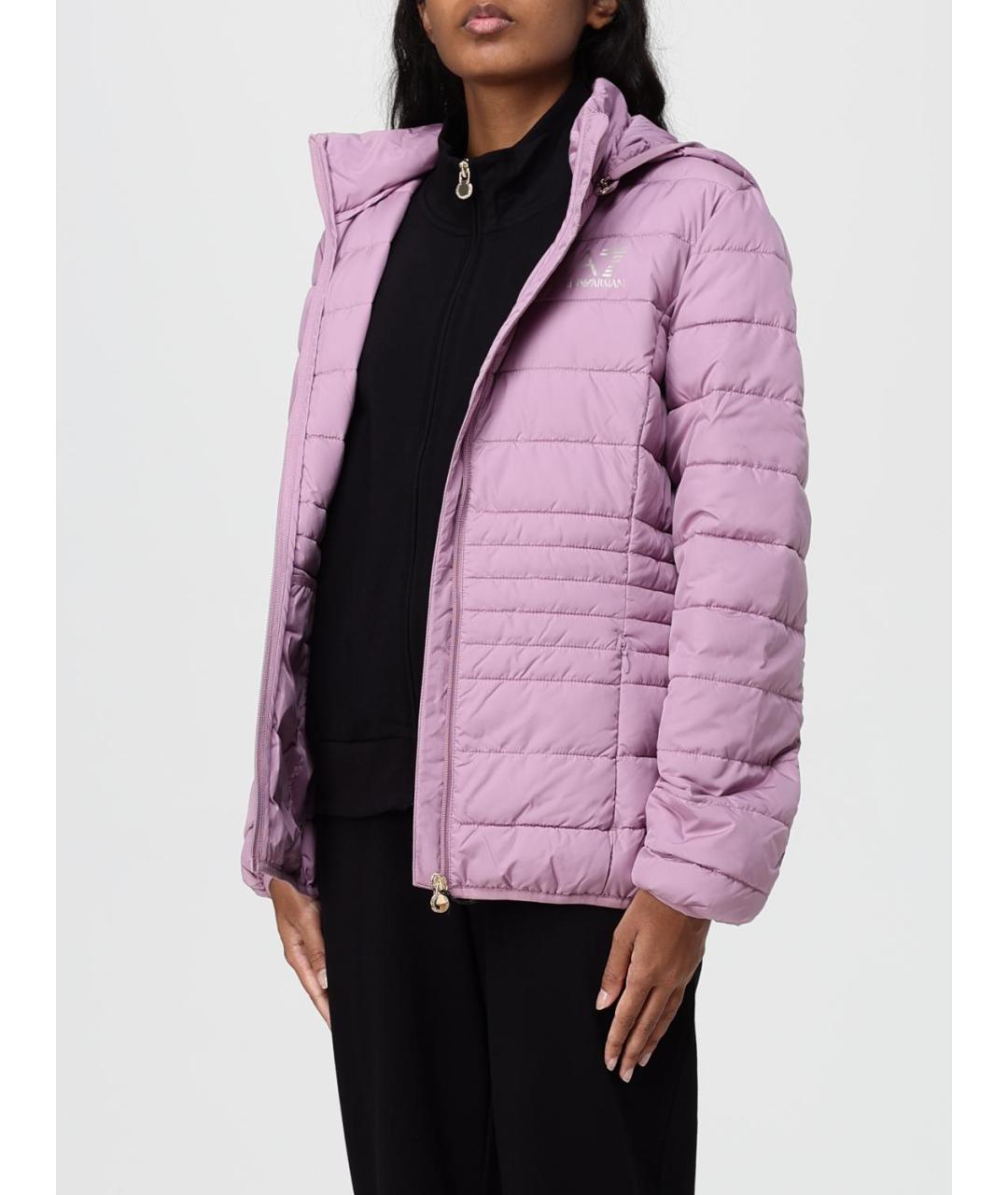 EA7 Розовая полиэстеровая куртка, фото 4
