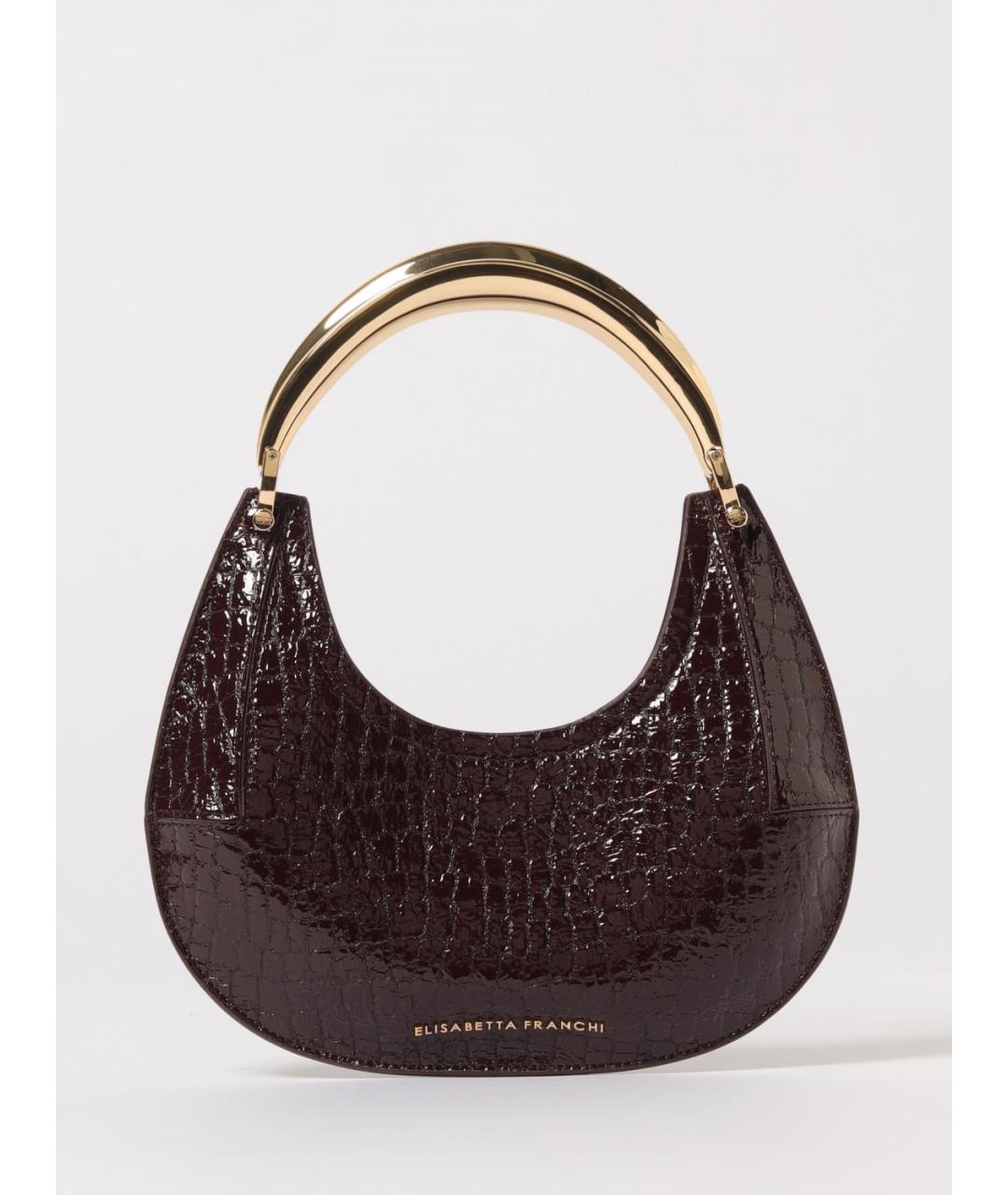 ELISABETTA FRANCHI Бордовая сумка с короткими ручками из искусственной кожи, фото 4
