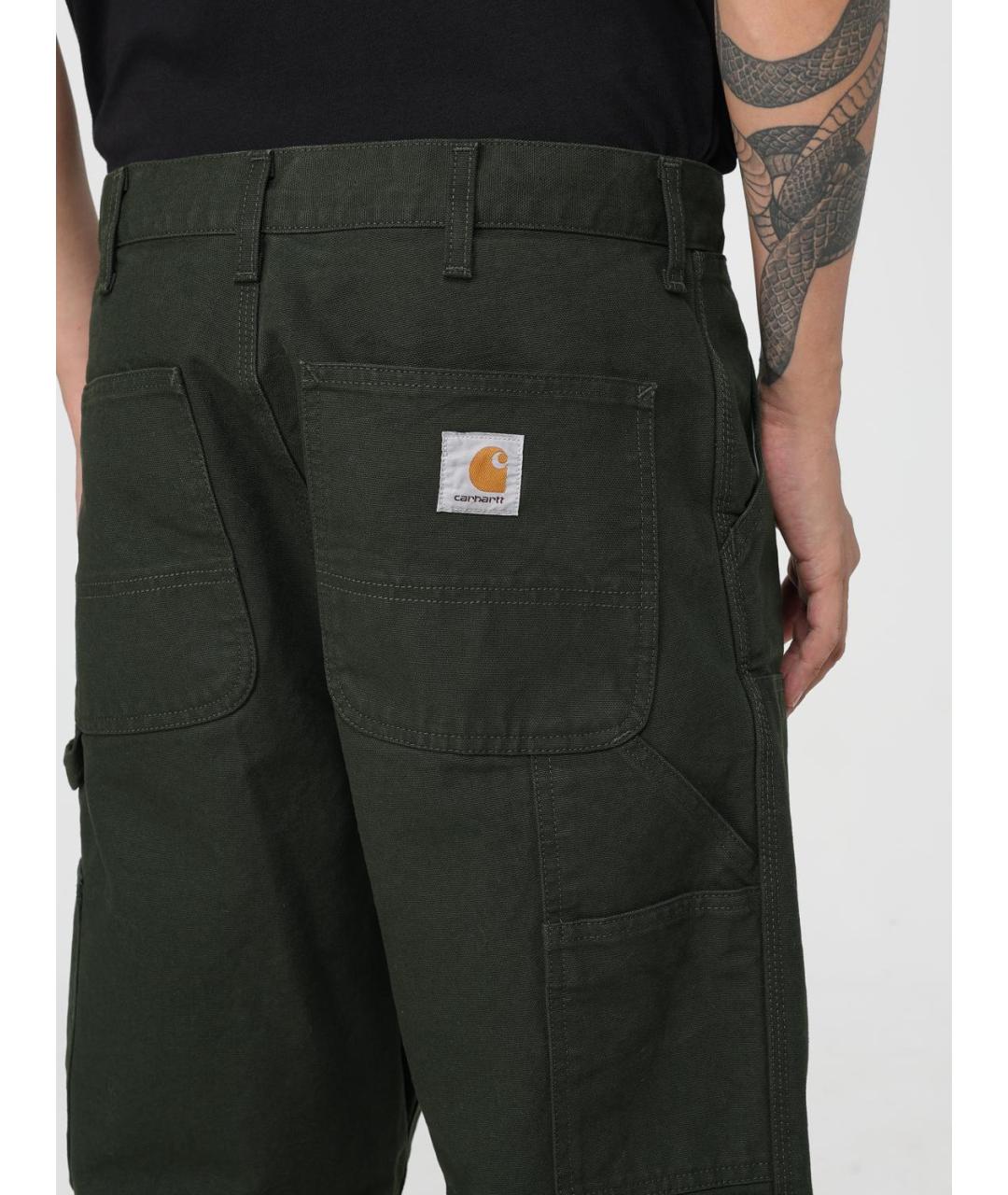 CARHARTT WIP Хаки хлопковые повседневные брюки, фото 3