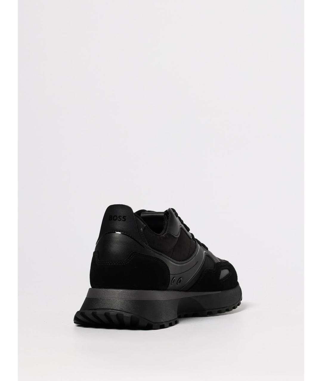 HUGO BOSS Черные кожаные низкие кроссовки / кеды, фото 3