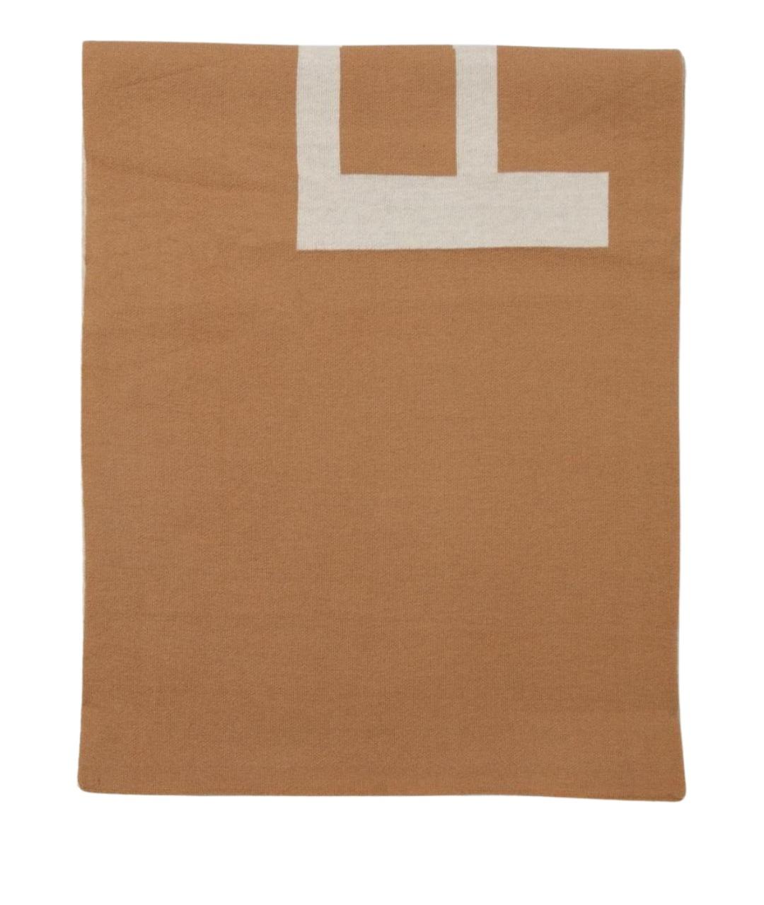 PINKO Бежевый шерстяной шарф, фото 1