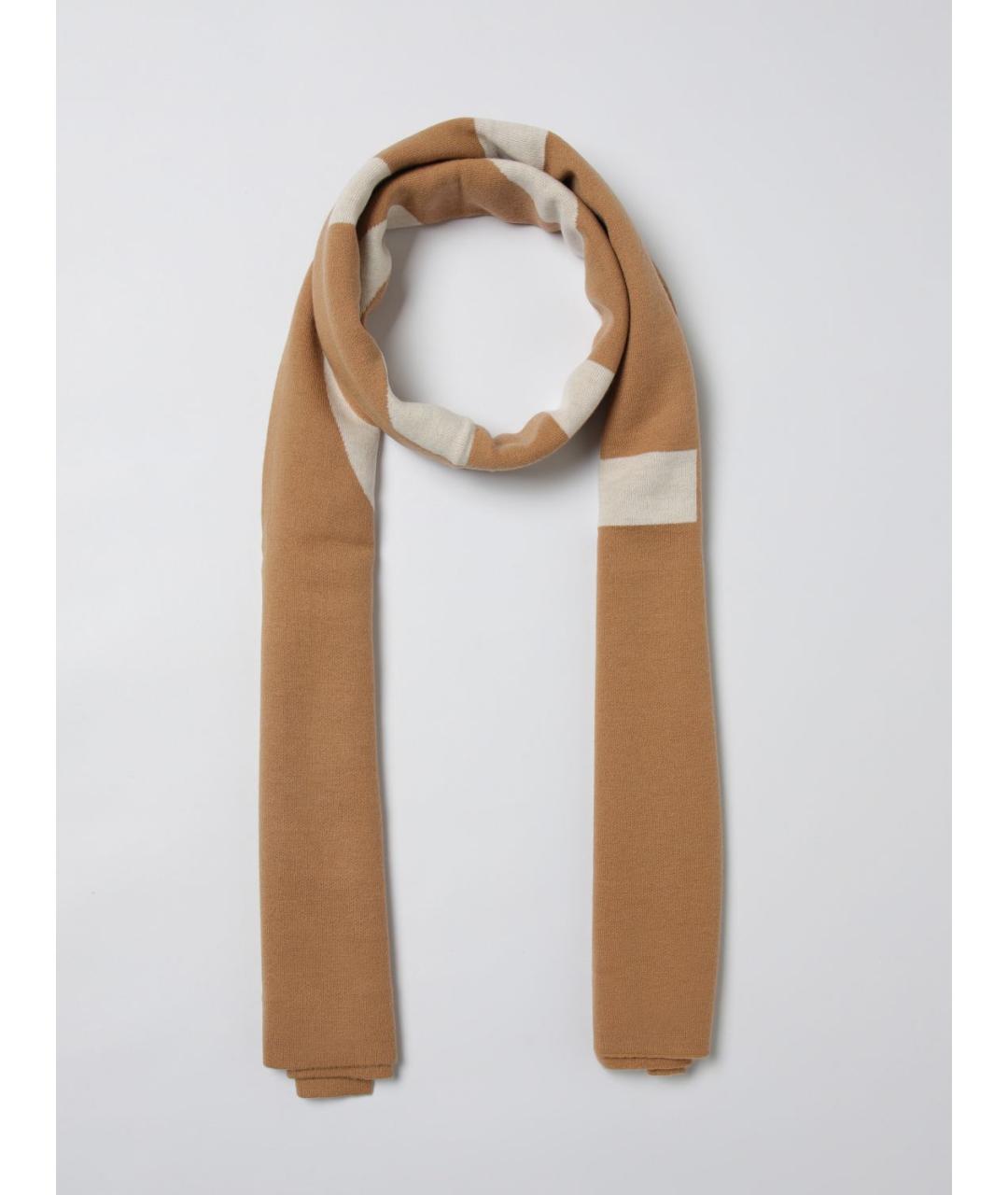 PINKO Бежевый шерстяной шарф, фото 2