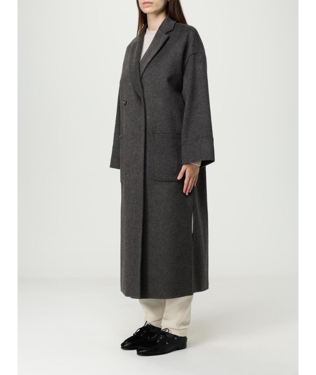 AGNONA Антрацитовое кашемировое пальто, фото 4