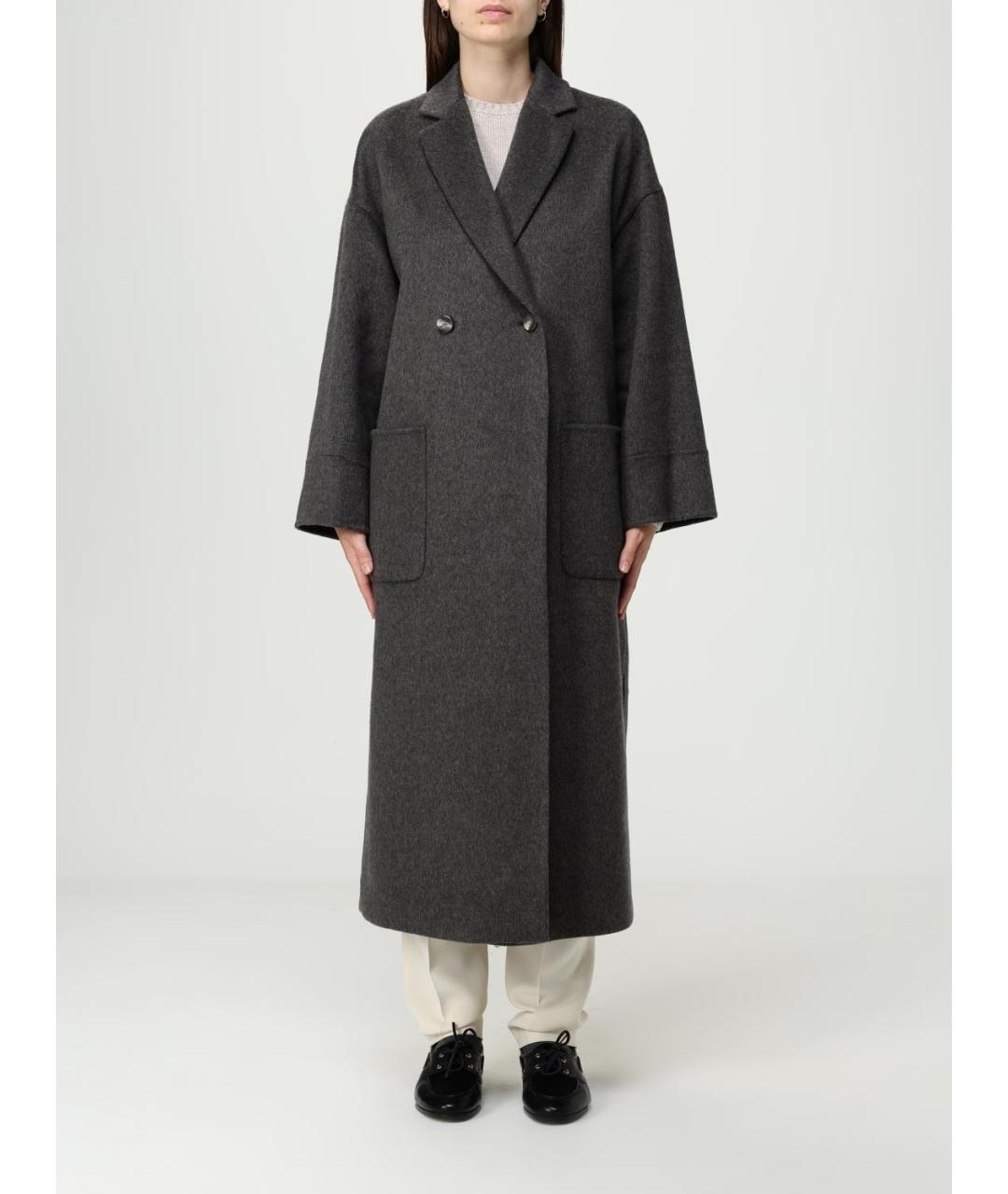 AGNONA Антрацитовое кашемировое пальто, фото 2