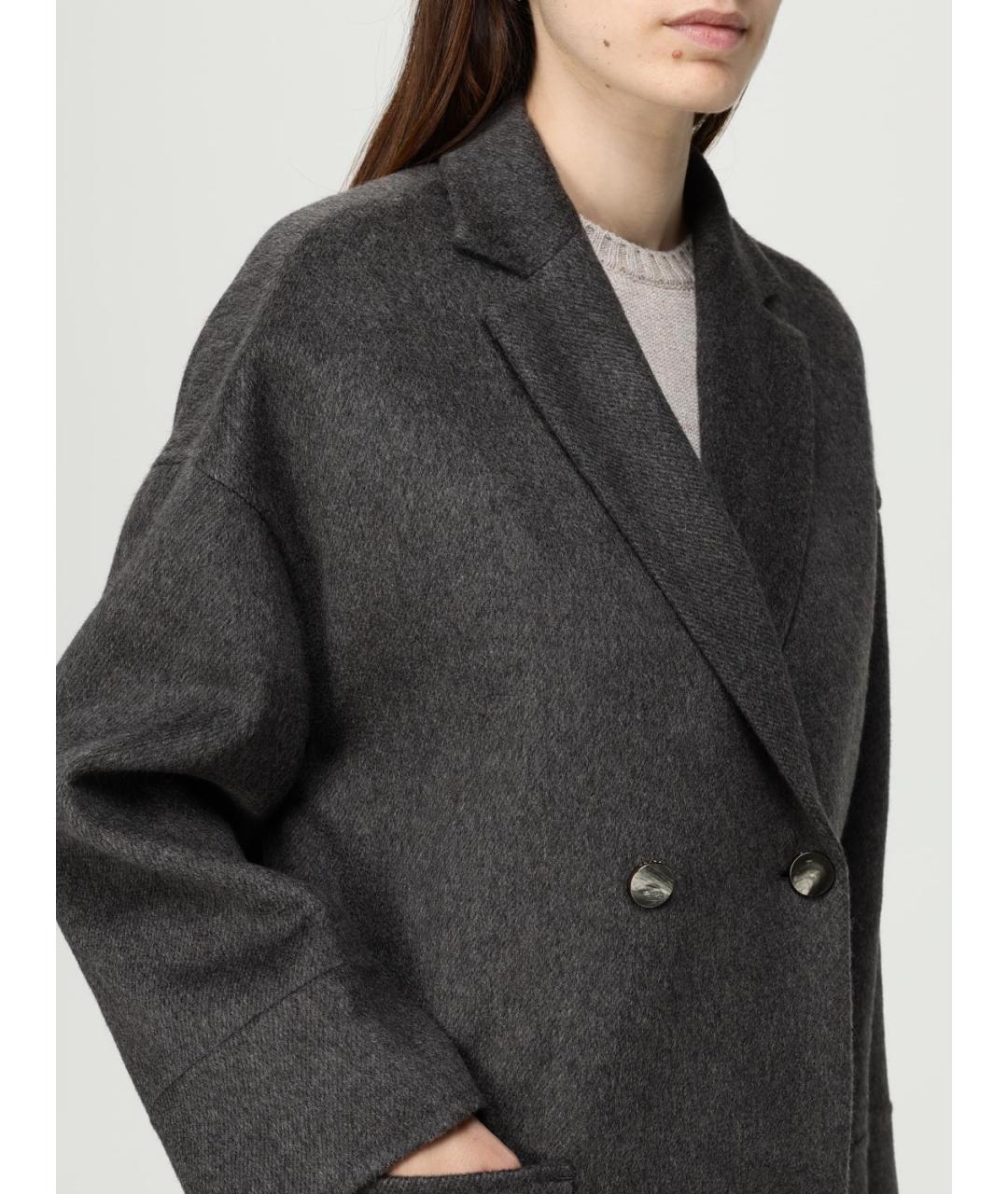 AGNONA Антрацитовое кашемировое пальто, фото 5