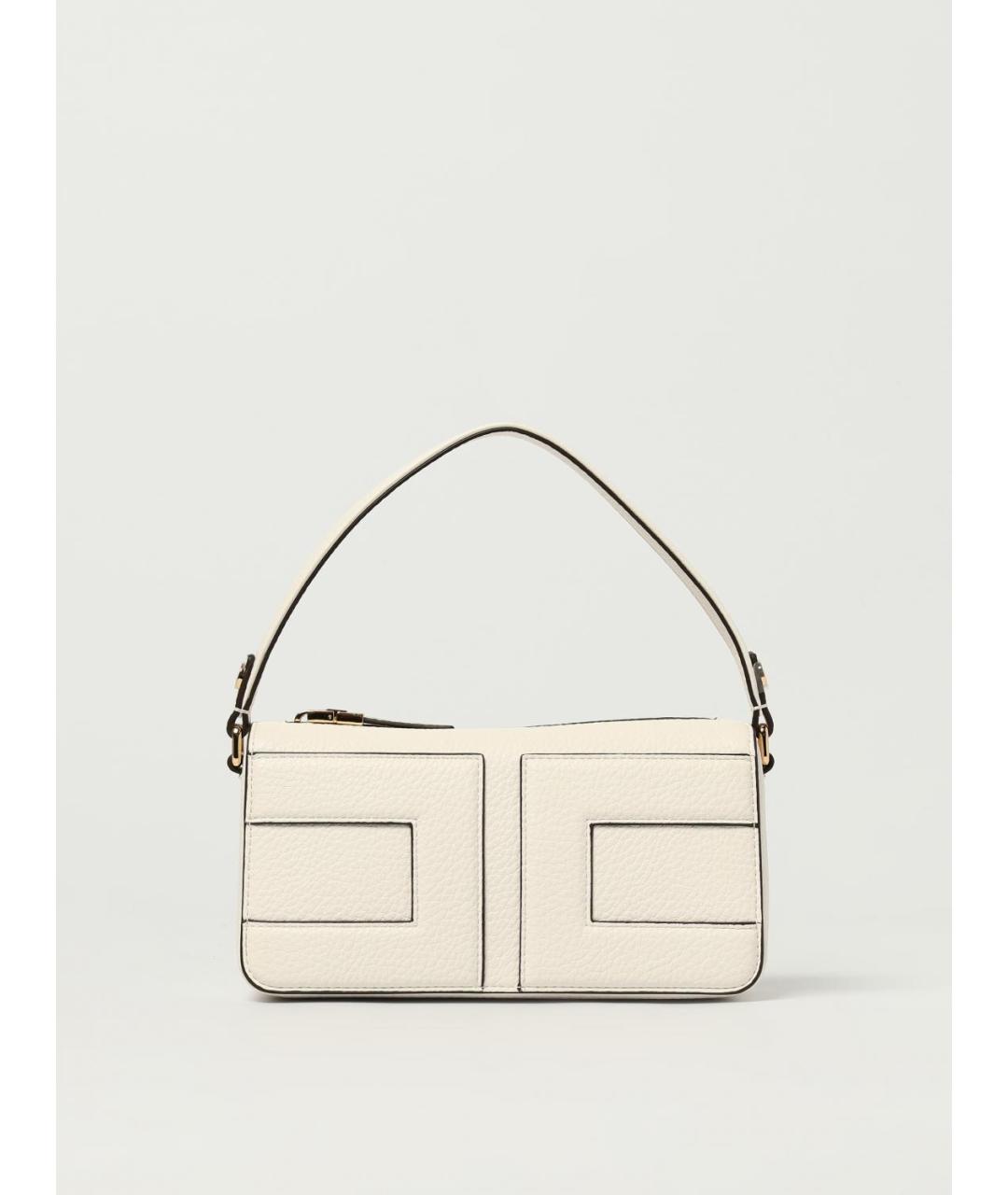 ELISABETTA FRANCHI Бежевая сумка через плечо из искусственной кожи, фото 4