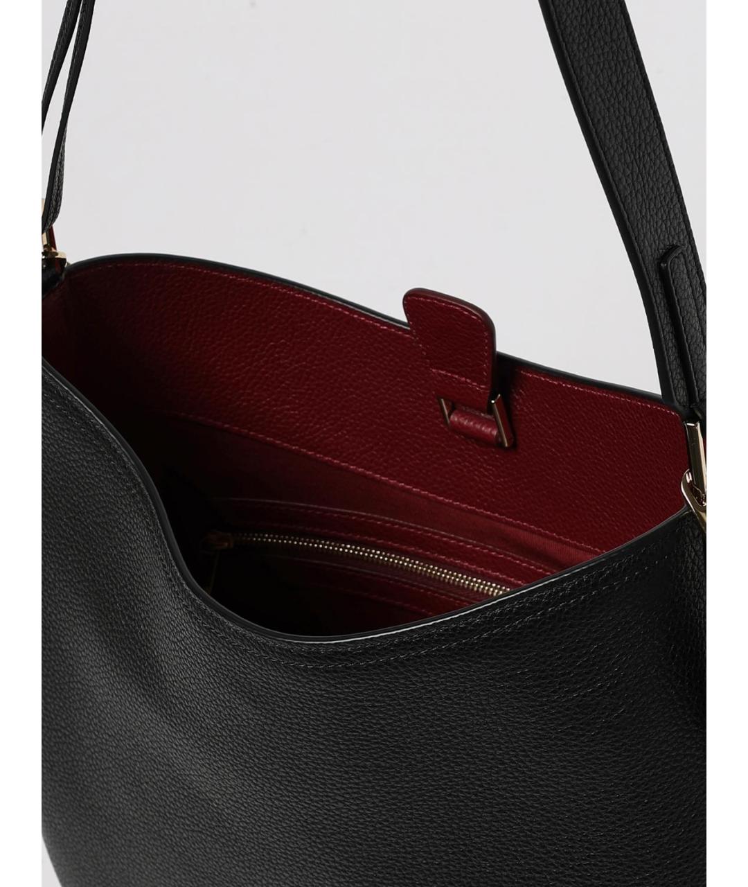 FERRAGAMO Черная кожаная сумка через плечо, фото 5