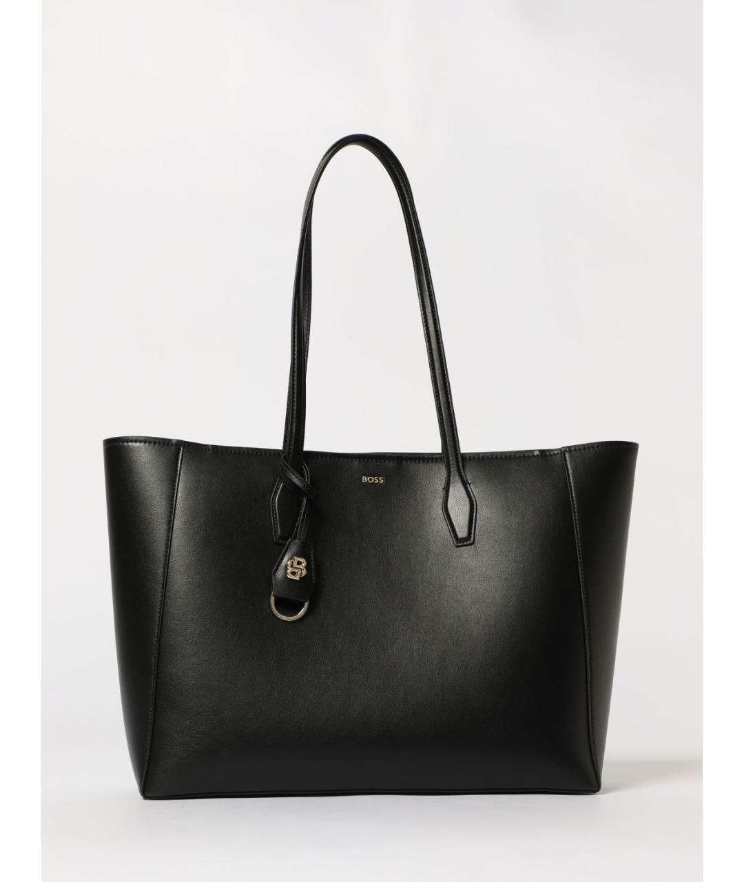 HUGO BOSS Черная кожаная сумка тоут, фото 4