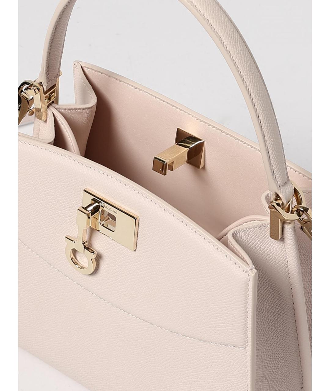 FERRAGAMO Розовая кожаная сумка тоут, фото 5
