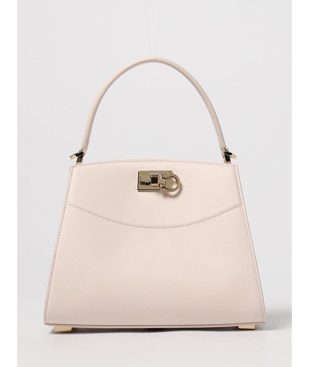 FERRAGAMO Розовая кожаная сумка тоут, фото 6