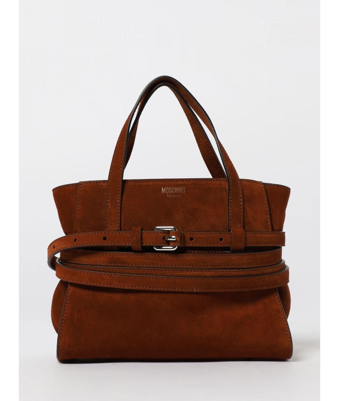 MOSCHINO Коричневая замшевая сумка тоут, фото 6