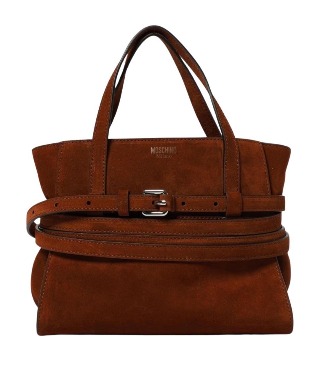 MOSCHINO Коричневая замшевая сумка тоут, фото 1