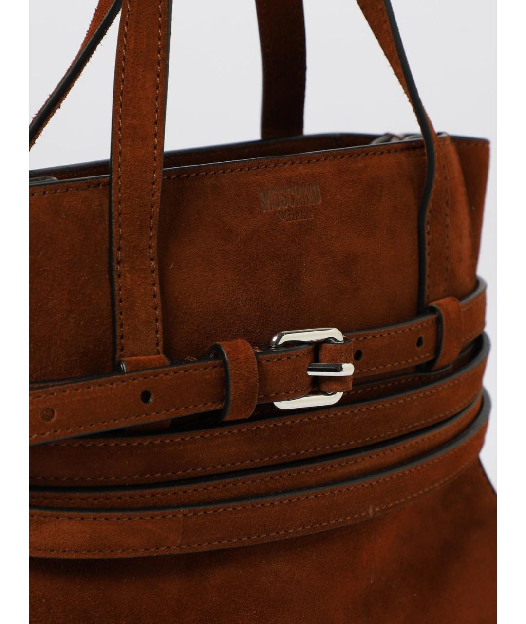 MOSCHINO Коричневая замшевая сумка тоут, фото 4