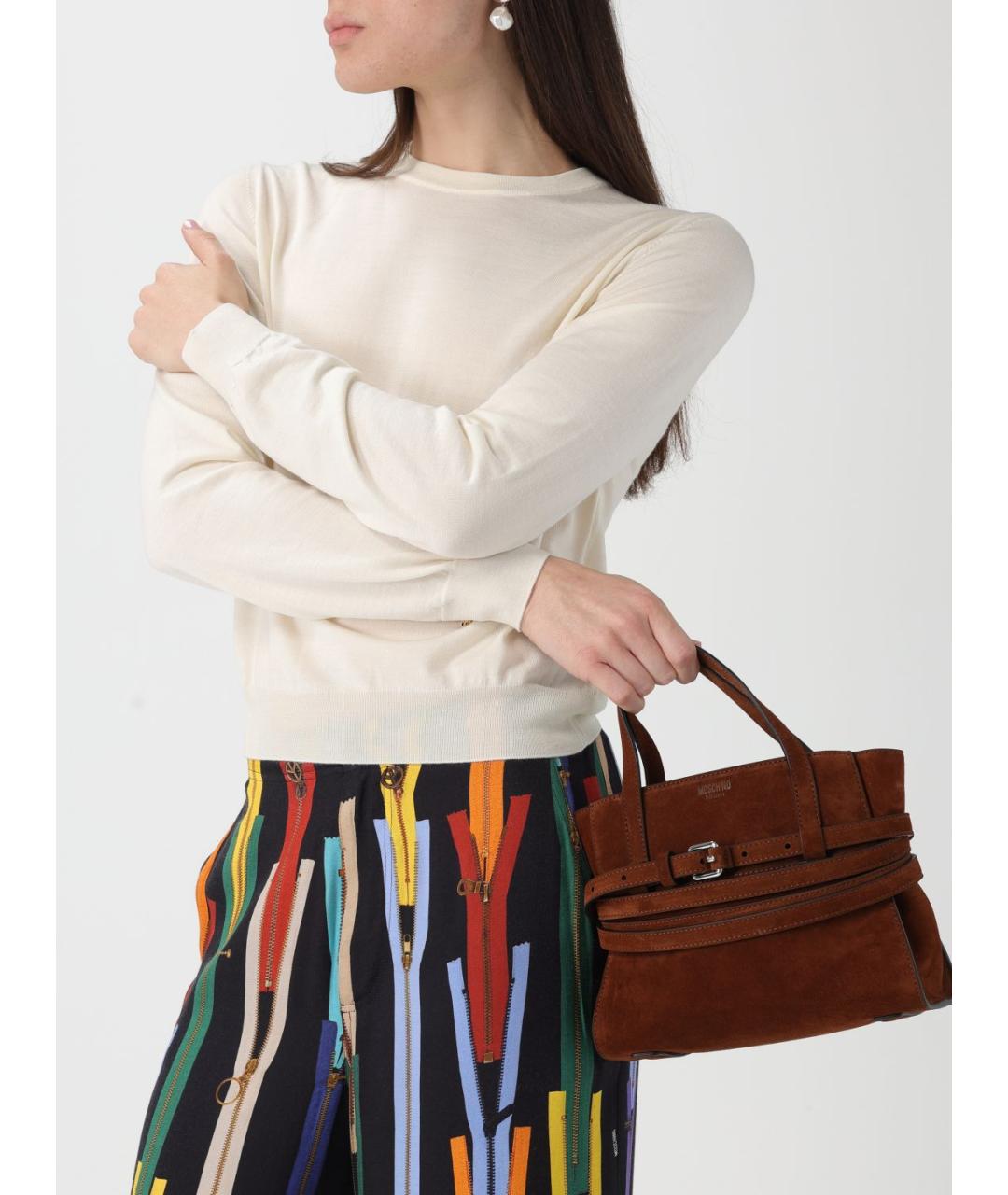 MOSCHINO Коричневая замшевая сумка тоут, фото 2