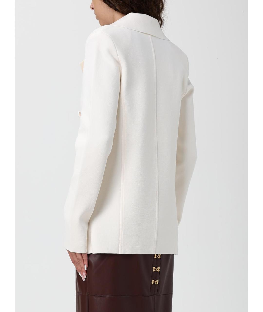 ELISABETTA FRANCHI Бежевый вискозный жакет/пиджак, фото 2