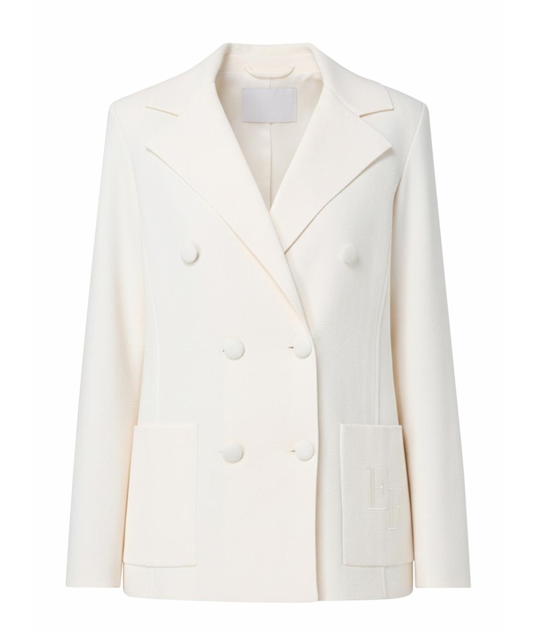 ELISABETTA FRANCHI Бежевый вискозный жакет/пиджак, фото 1