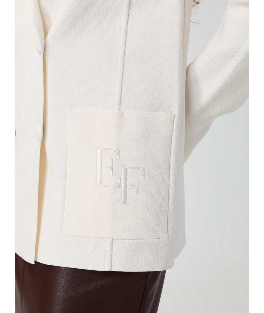 ELISABETTA FRANCHI Бежевый вискозный жакет/пиджак, фото 4