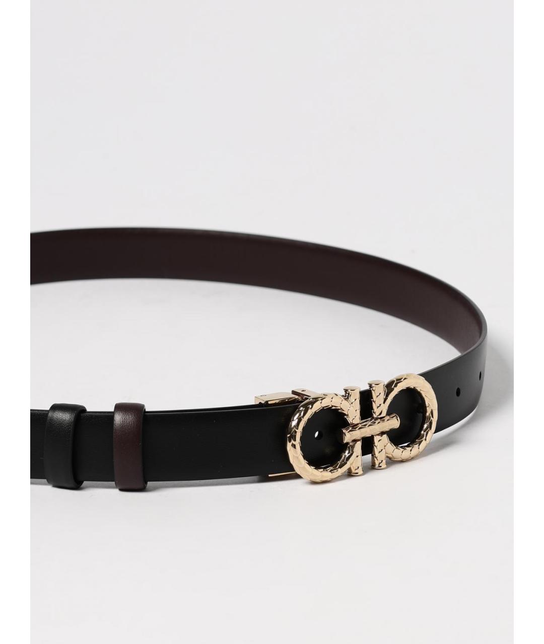 FERRAGAMO Бордовый кожаный ремень, фото 3