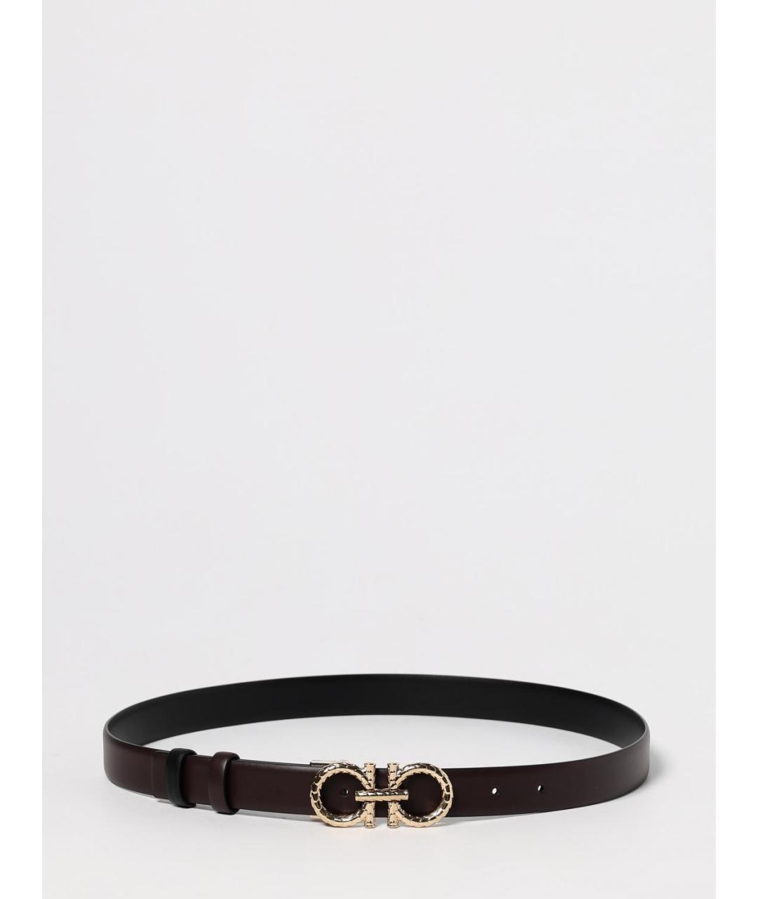 FERRAGAMO Бордовый кожаный ремень, фото 5