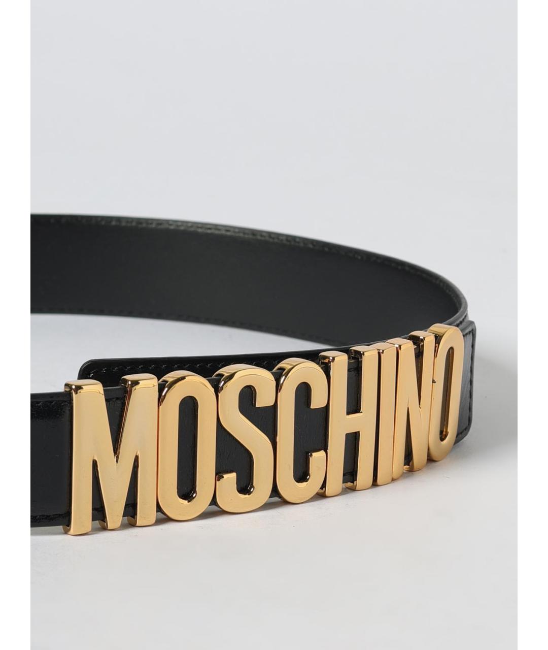 MOSCHINO Черный кожаный ремень, фото 2