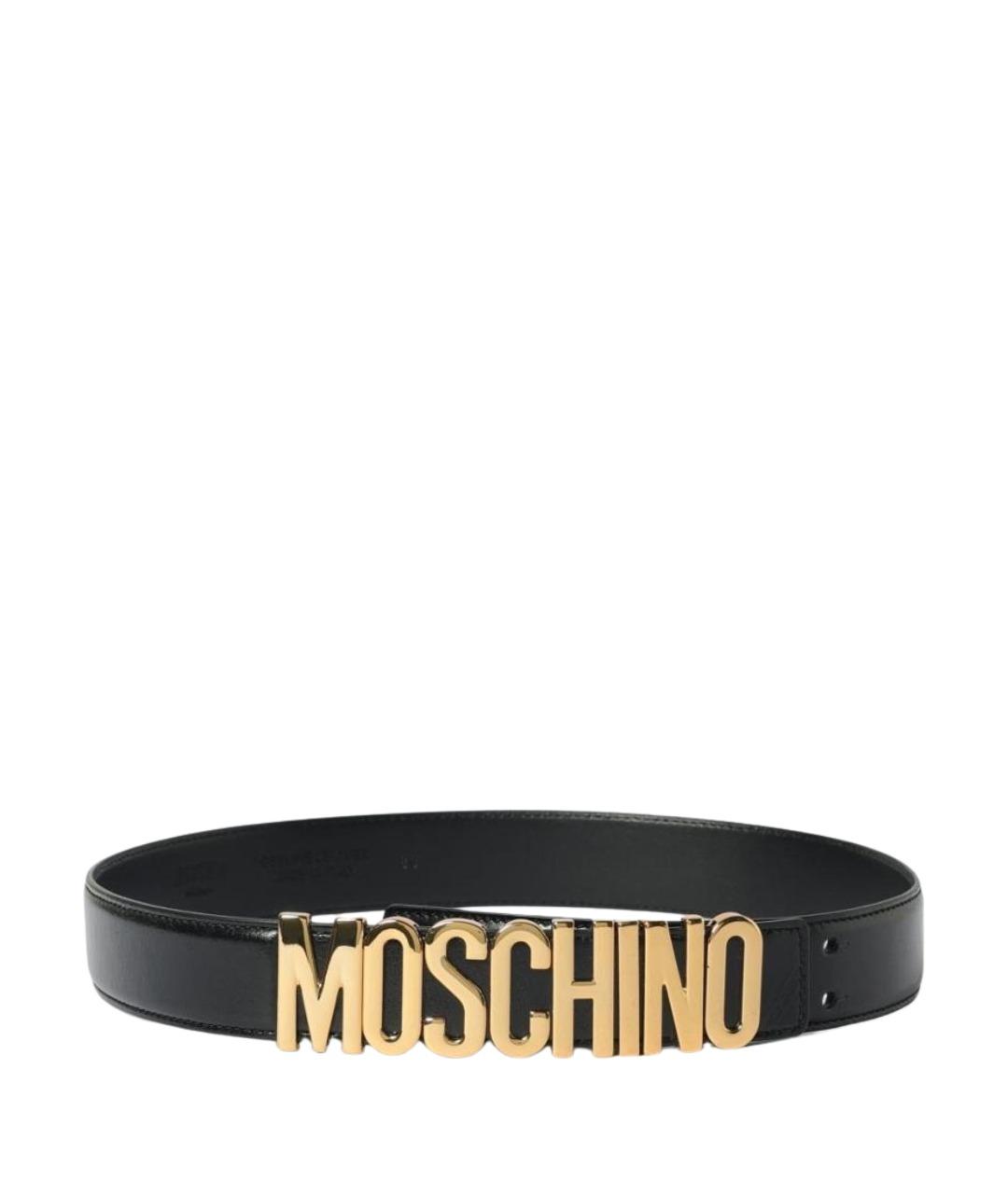 MOSCHINO Черный кожаный ремень, фото 1
