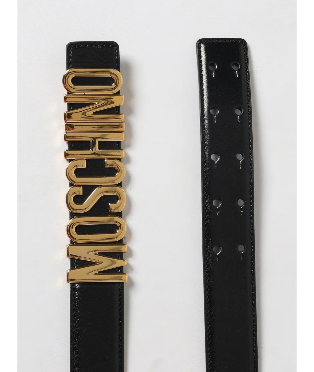 MOSCHINO Черный кожаный ремень, фото 3