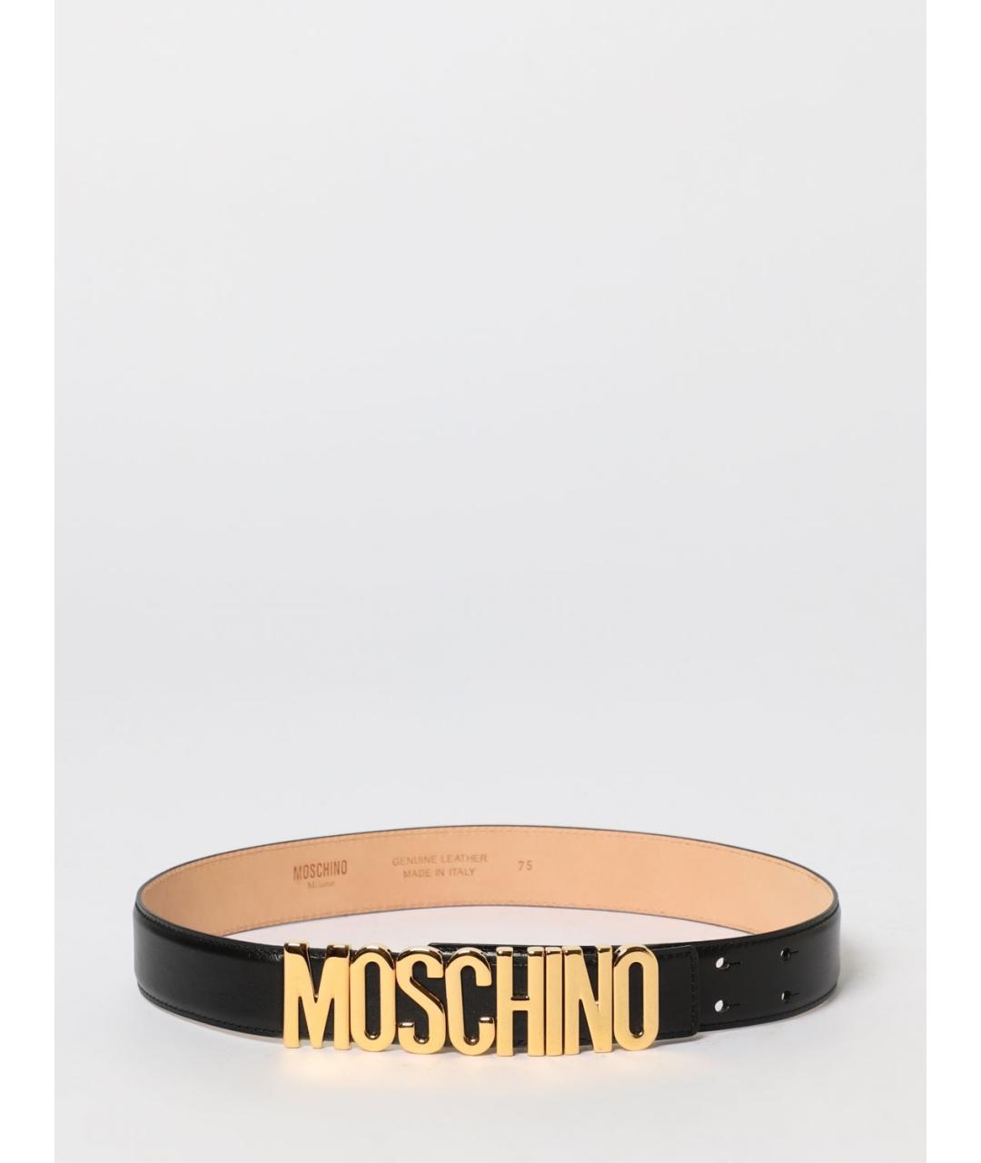 MOSCHINO Черный кожаный ремень, фото 4