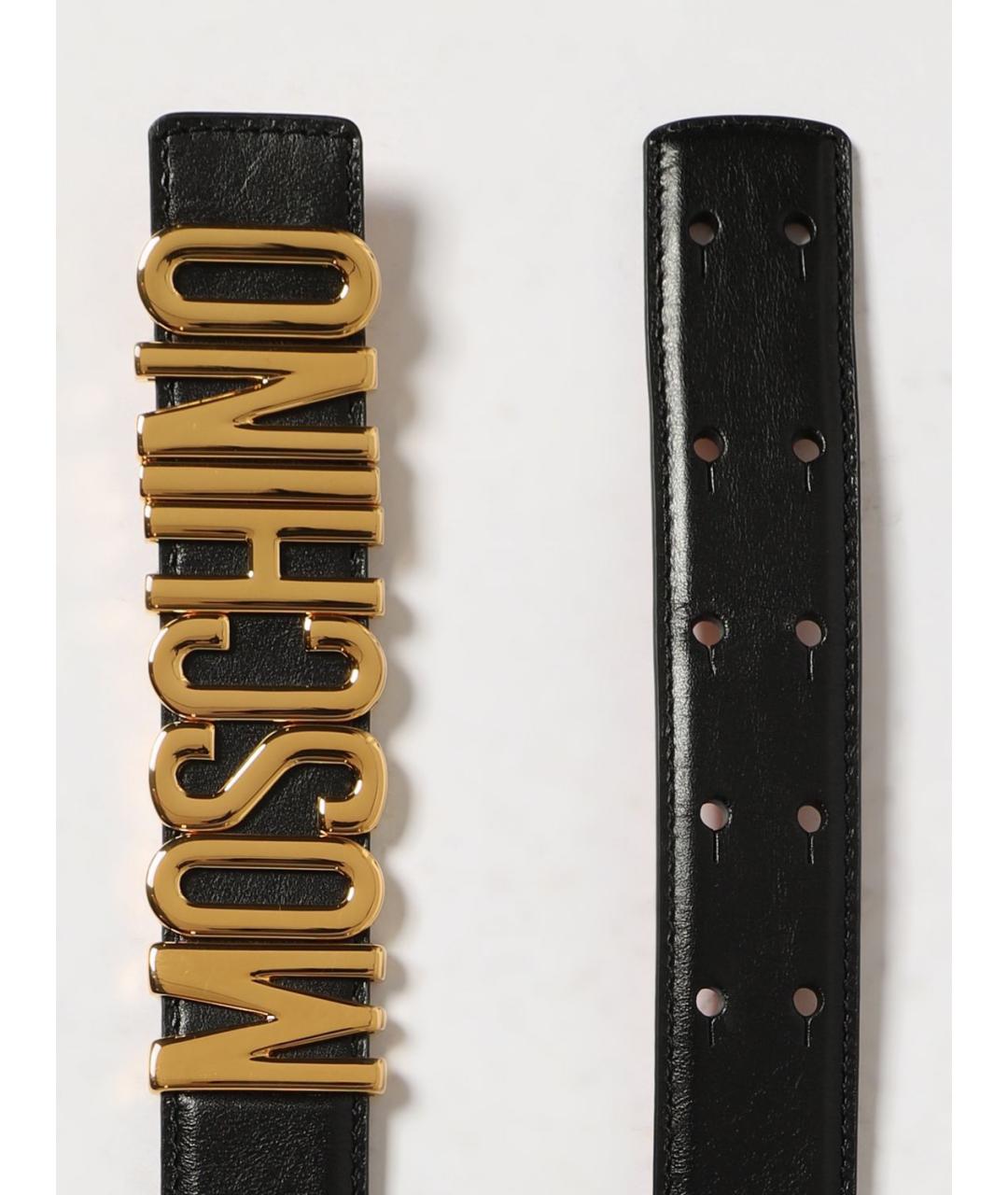 MOSCHINO Черный кожаный ремень, фото 3