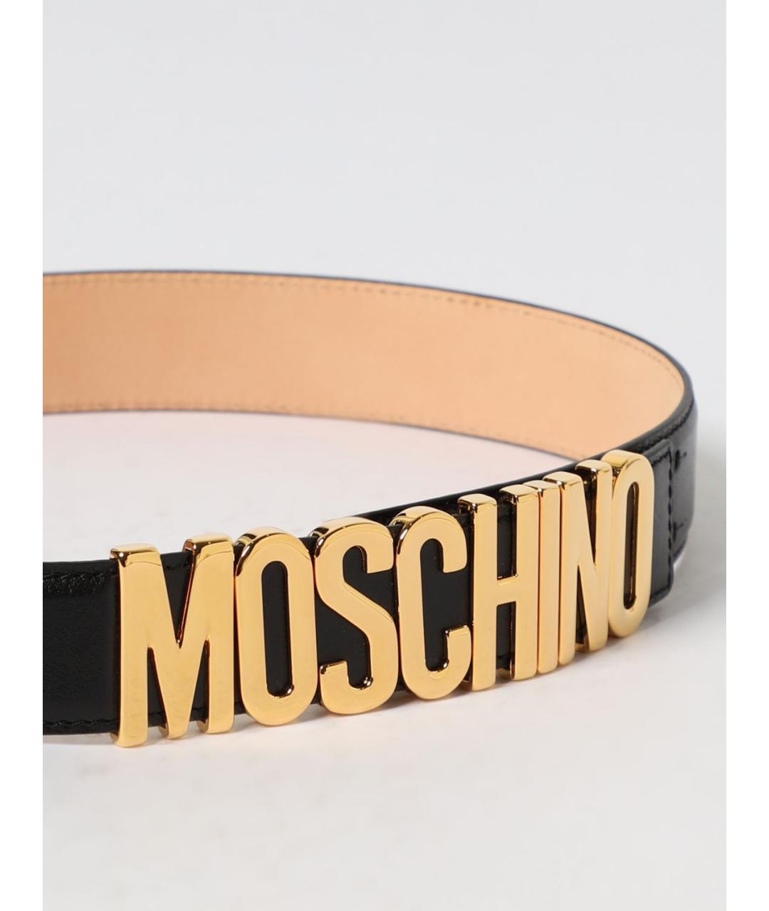 MOSCHINO Черный кожаный ремень, фото 2