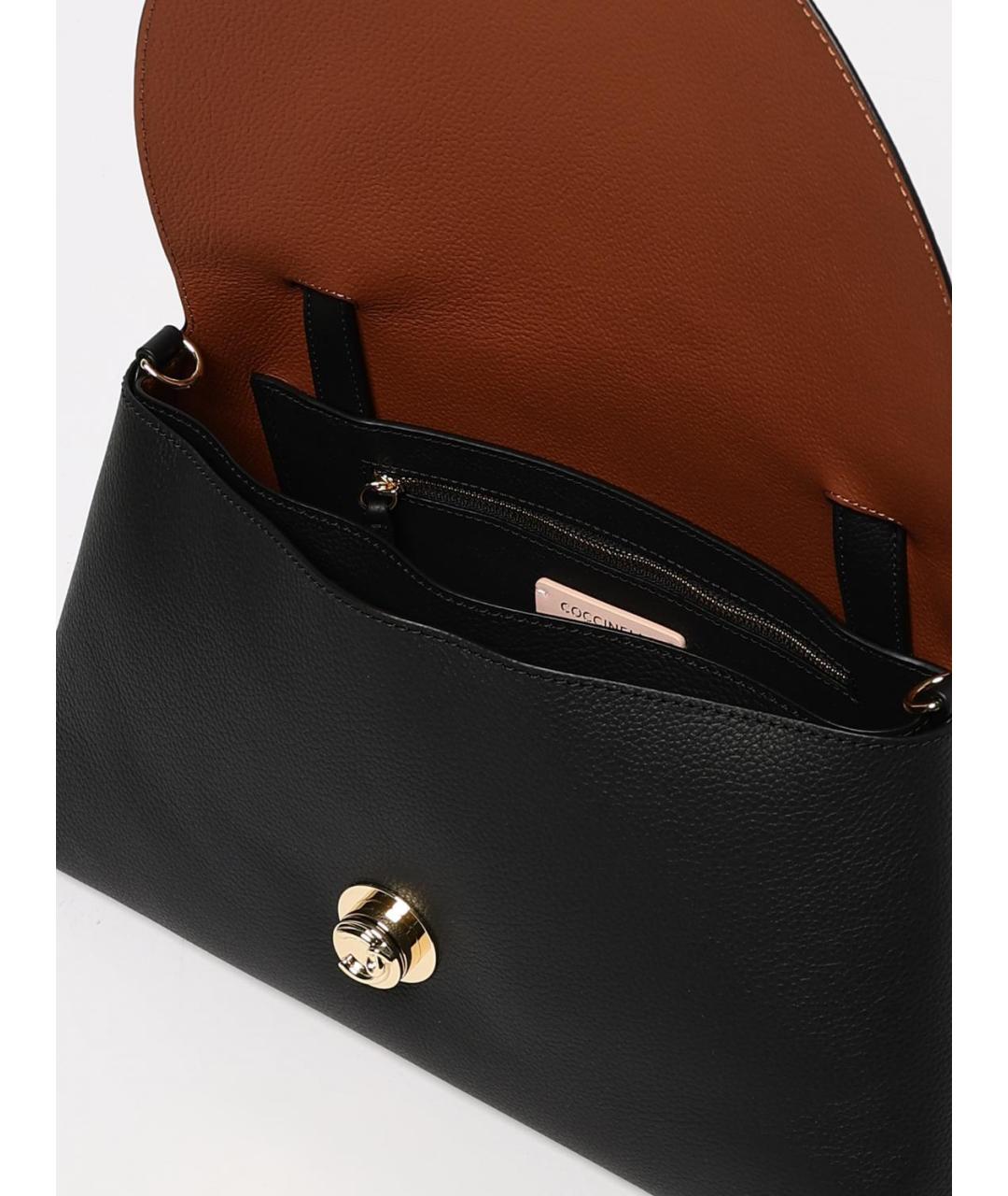 COCCINELLE Черная кожаная сумка с короткими ручками, фото 3