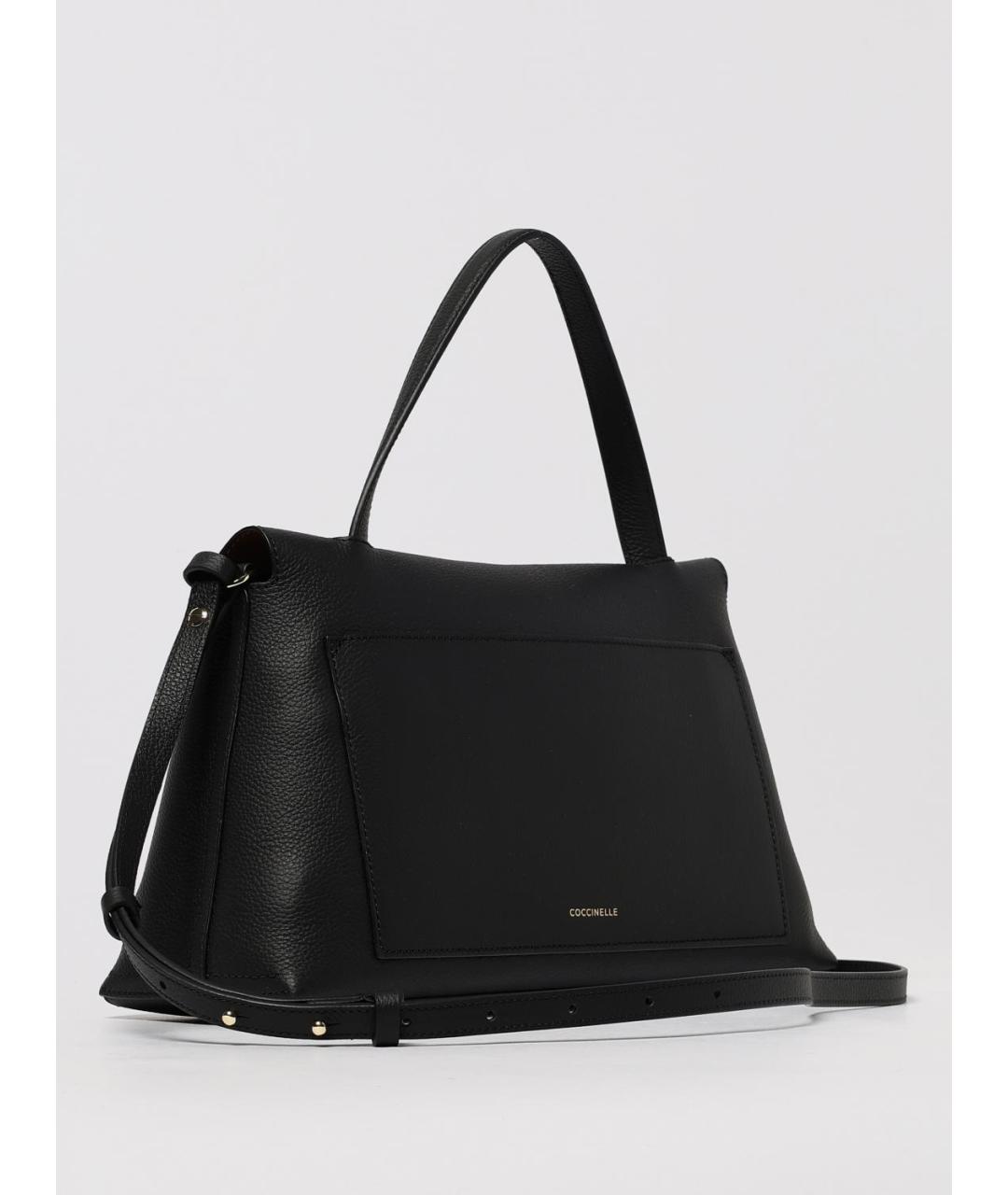 COCCINELLE Черная кожаная сумка с короткими ручками, фото 2