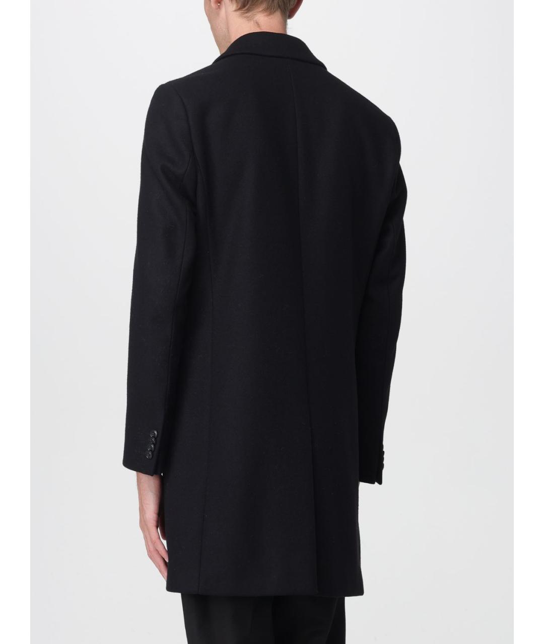 HUGO Черное шерстяное пальто, фото 2