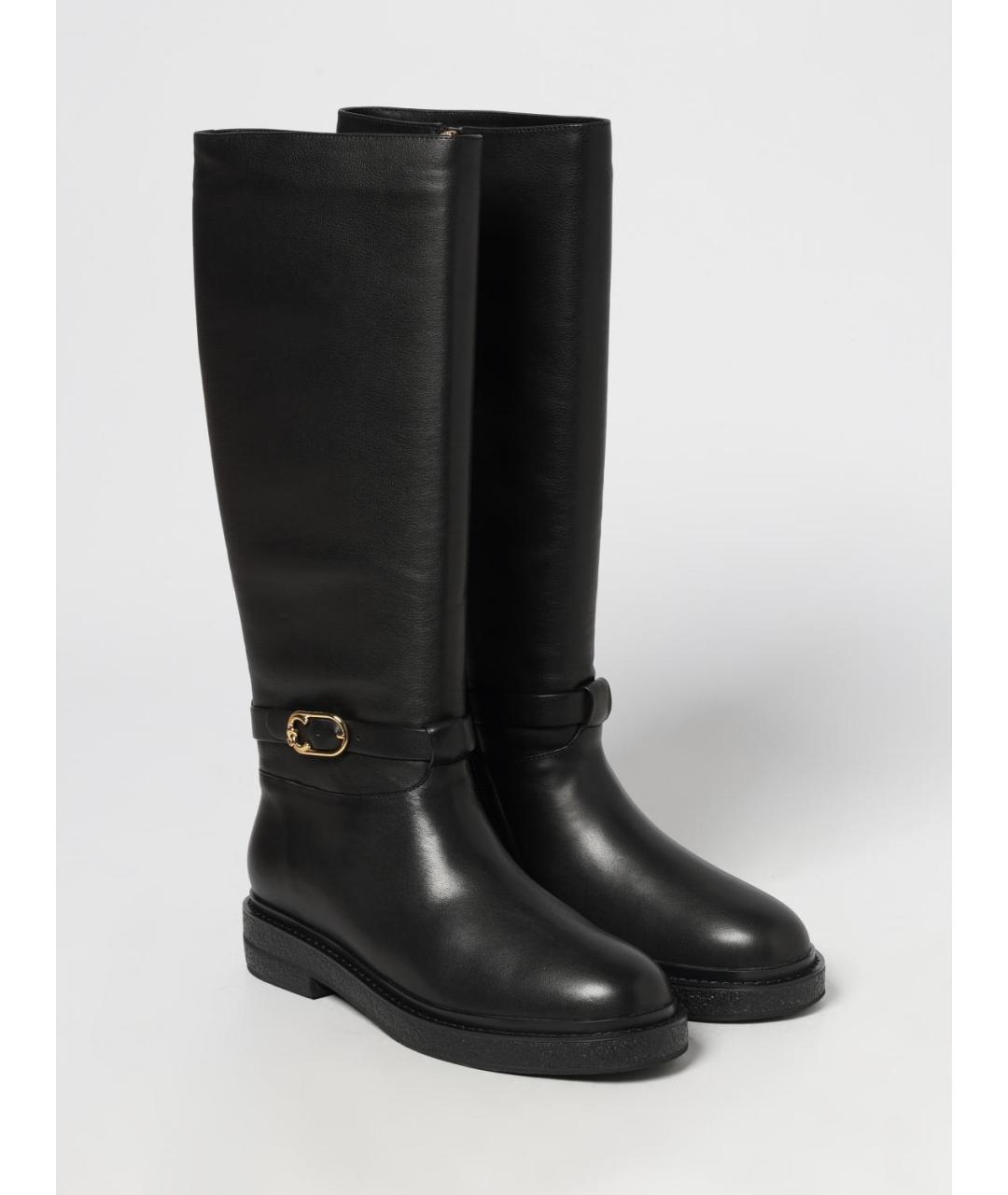 COCCINELLE Черные кожаные сапоги, фото 2