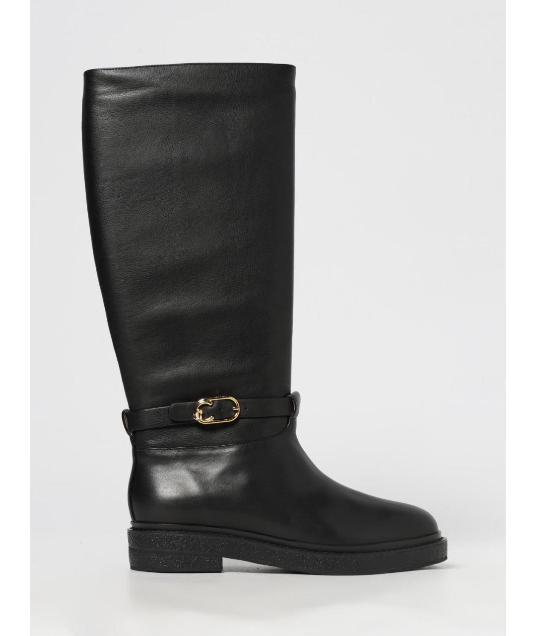 COCCINELLE Черные кожаные сапоги, фото 4