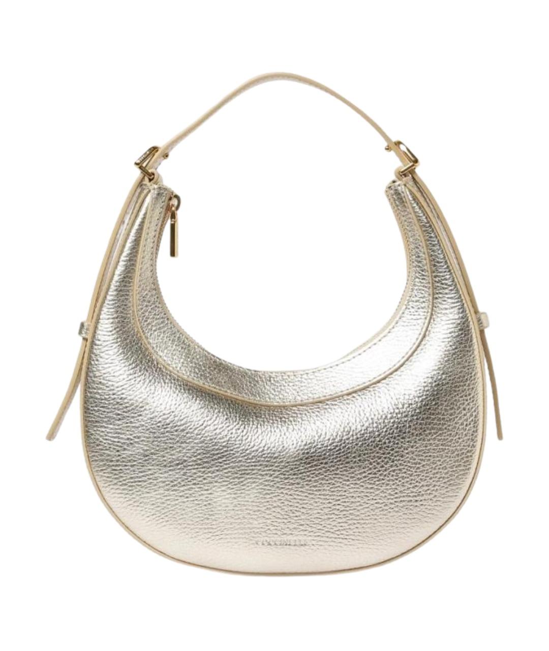 COCCINELLE Золотая кожаная сумка через плечо, фото 1