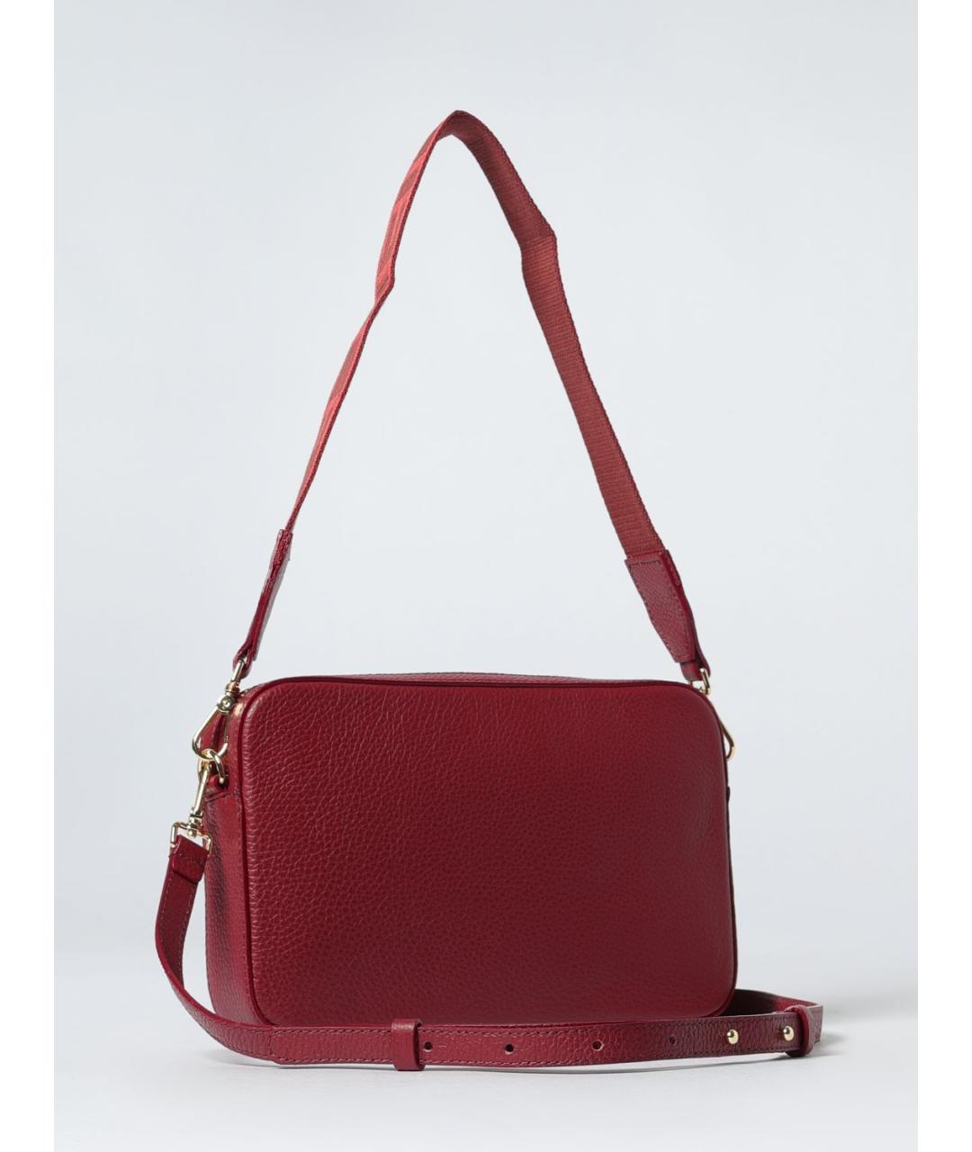 COCCINELLE Бордовая кожаная сумка через плечо, фото 2