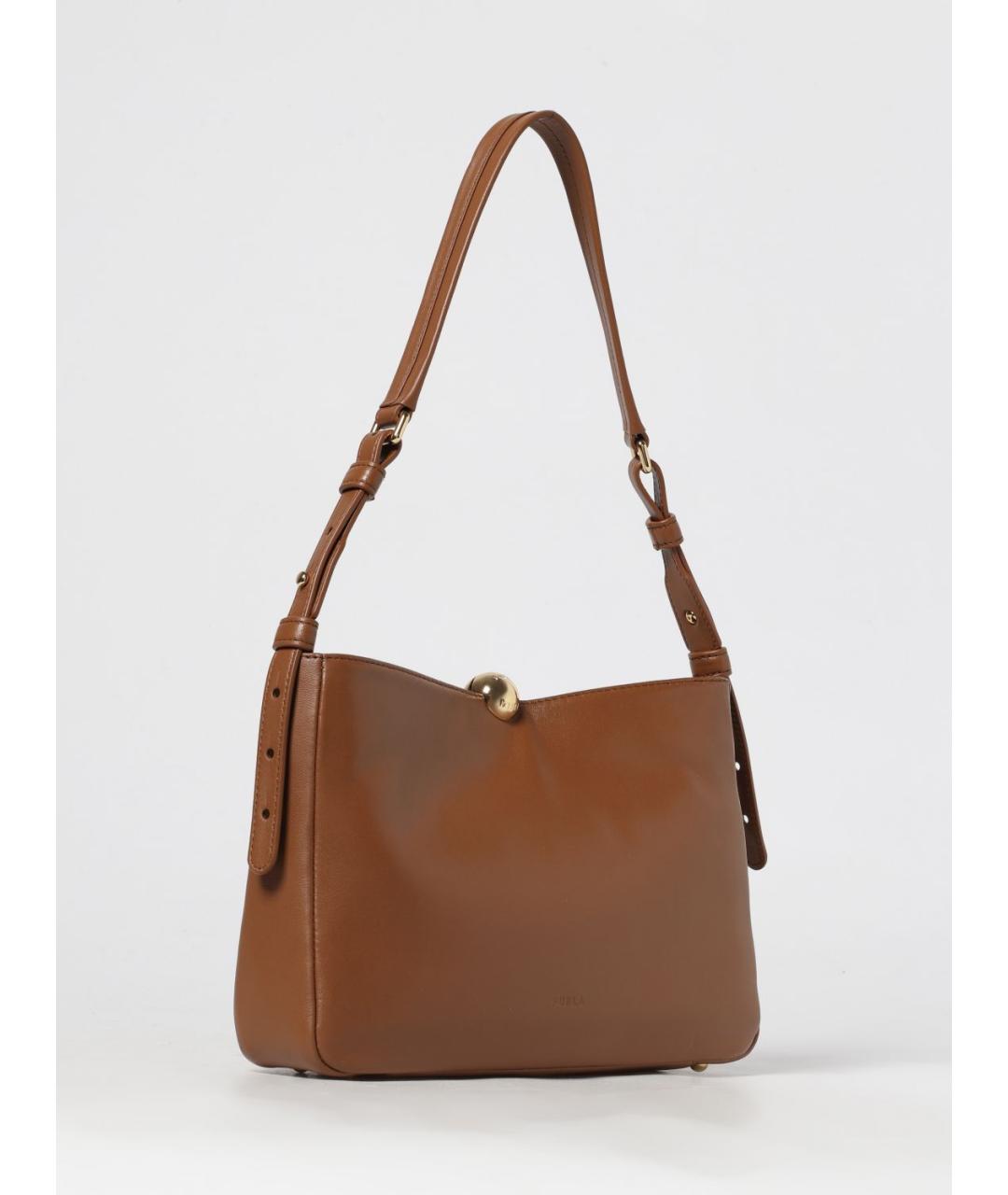 FURLA Коричневая кожаная сумка через плечо, фото 2