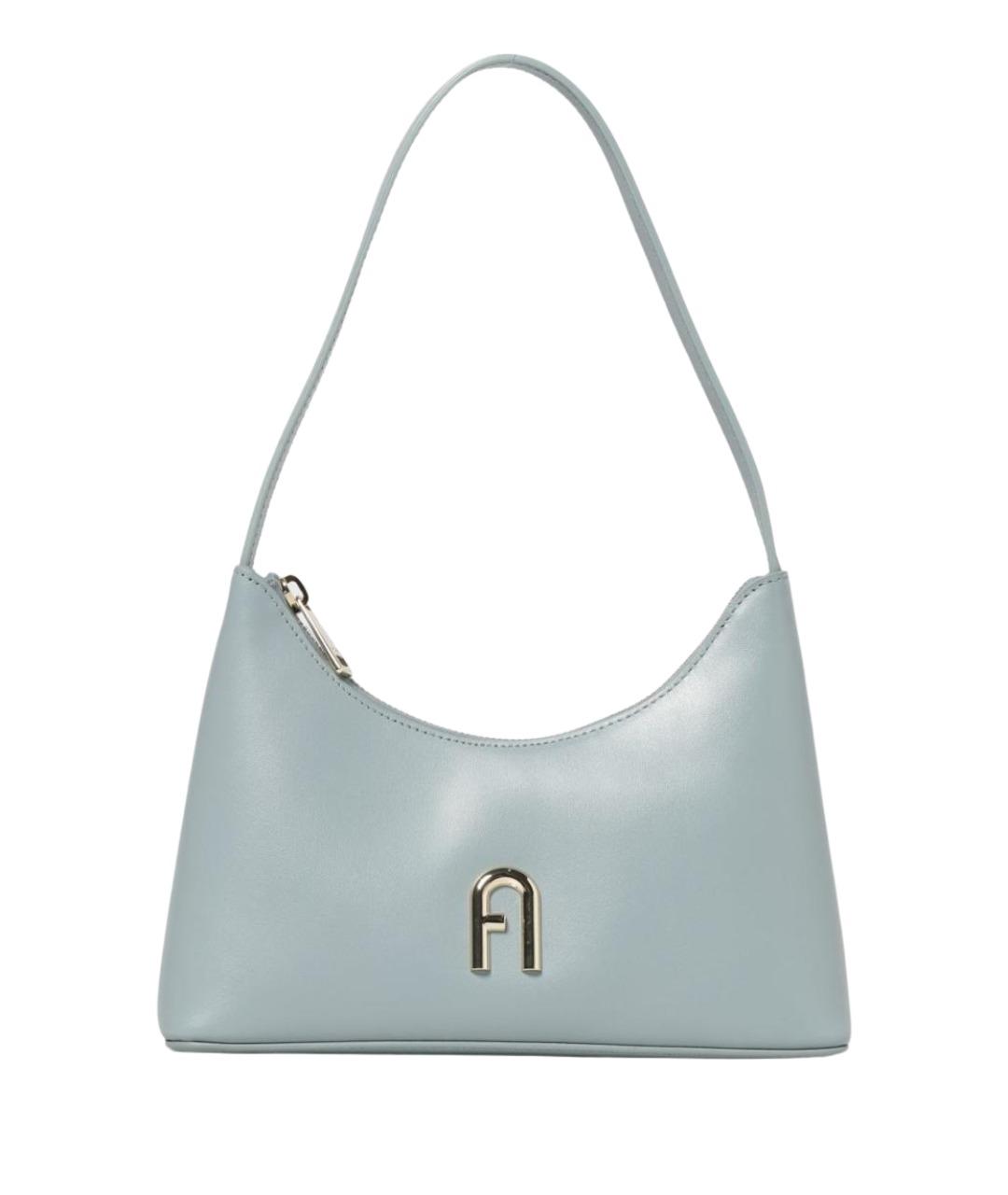 FURLA Голубая кожаная сумка через плечо, фото 1