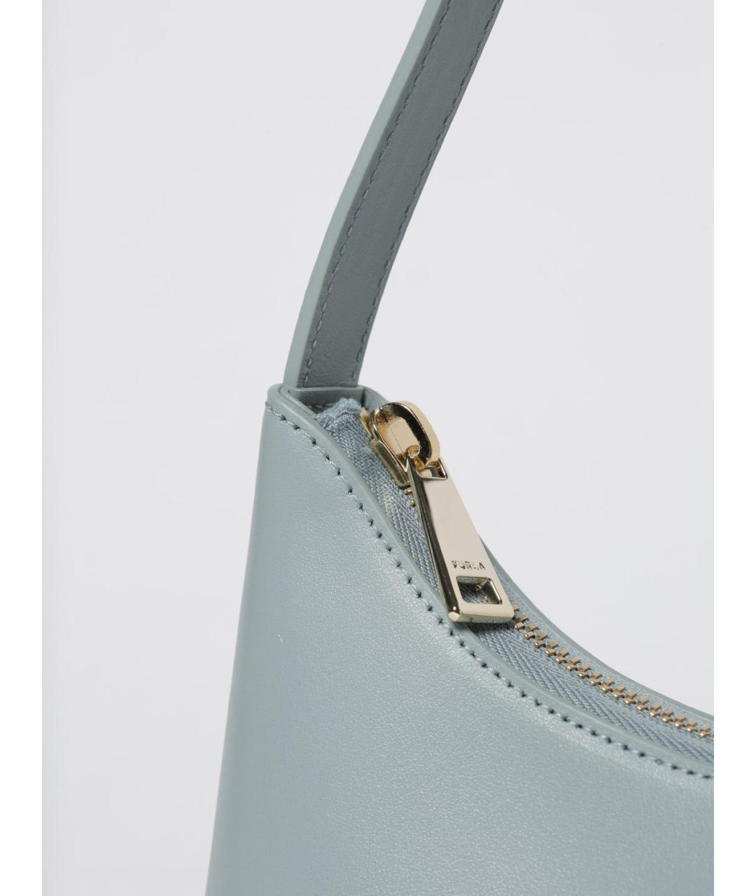 FURLA Голубая кожаная сумка через плечо, фото 3