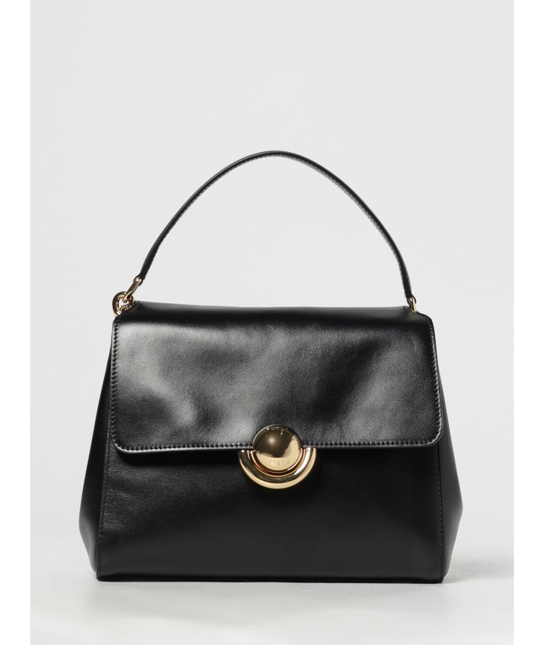 FURLA Черная кожаная сумка с короткими ручками, фото 4