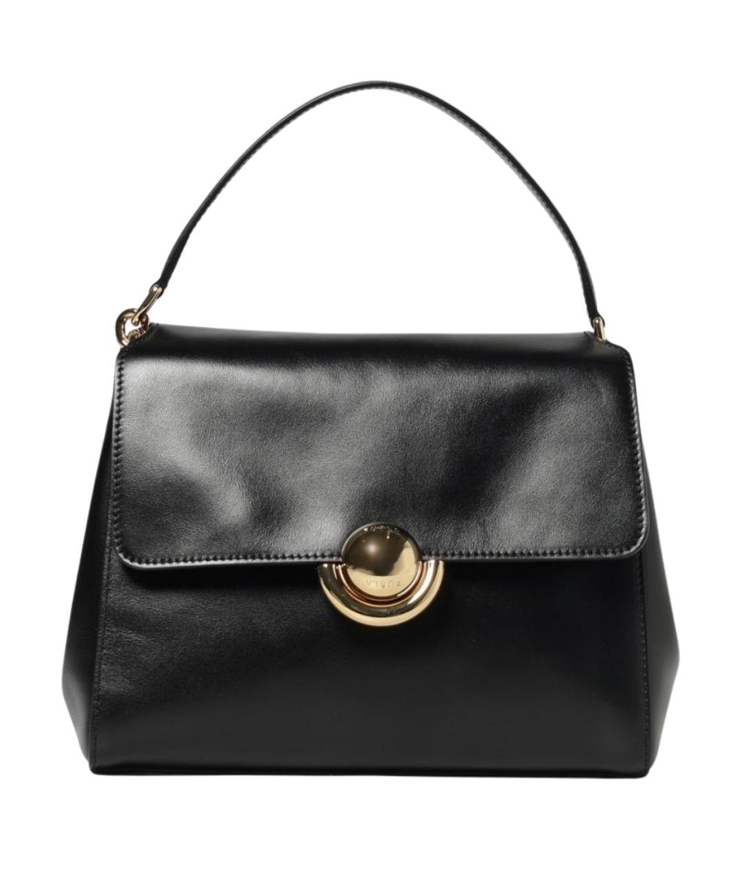 FURLA Черная кожаная сумка с короткими ручками, фото 1