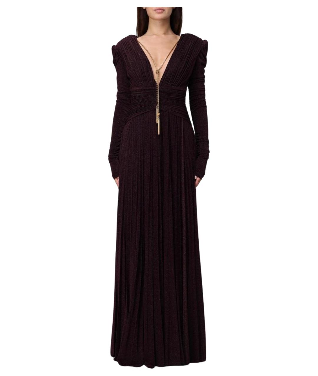 ELISABETTA FRANCHI Бордовое вискозное вечернее платье, фото 1