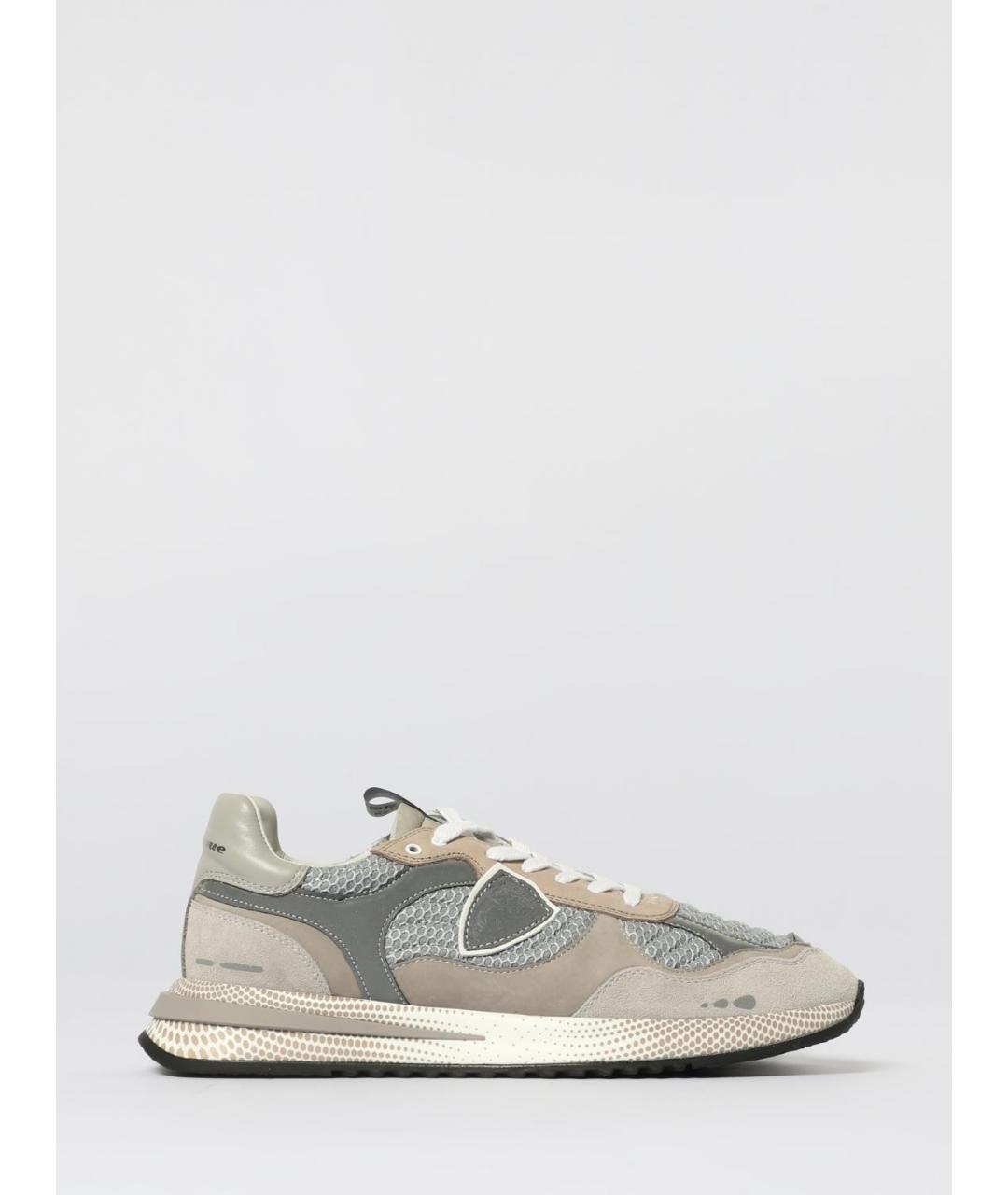 PHILIPPE MODEL Серые текстильные низкие кроссовки / кеды, фото 4