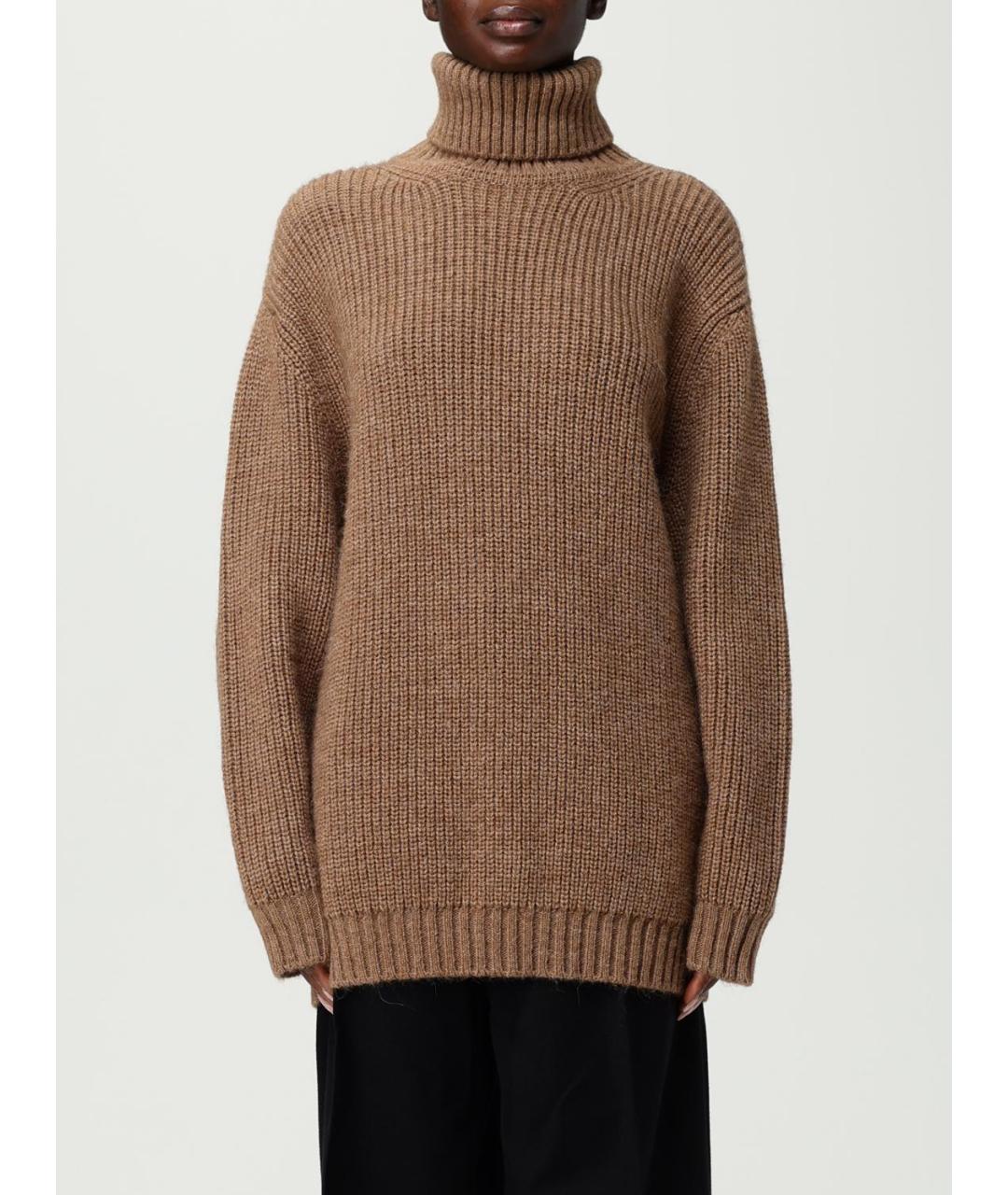 MOSCHINO Коричневый шерстяной джемпер / свитер, фото 2