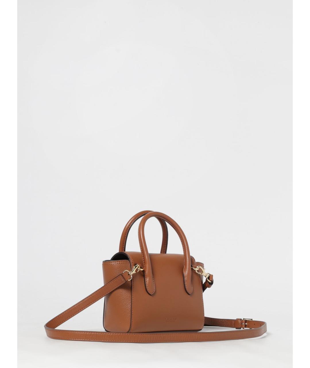 RALPH LAUREN Коричневая кожаная сумка тоут, фото 2