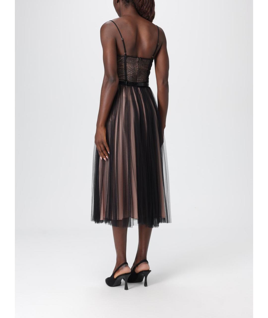 ELISABETTA FRANCHI Черное полиамидовое вечернее платье, фото 2