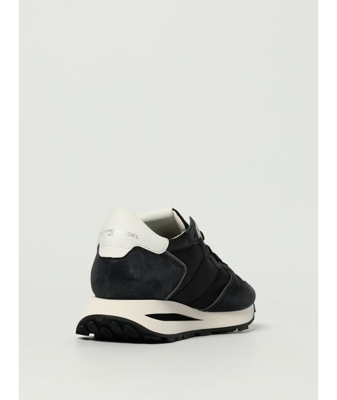 PHILIPPE MODEL Черные замшевые низкие кроссовки / кеды, фото 3