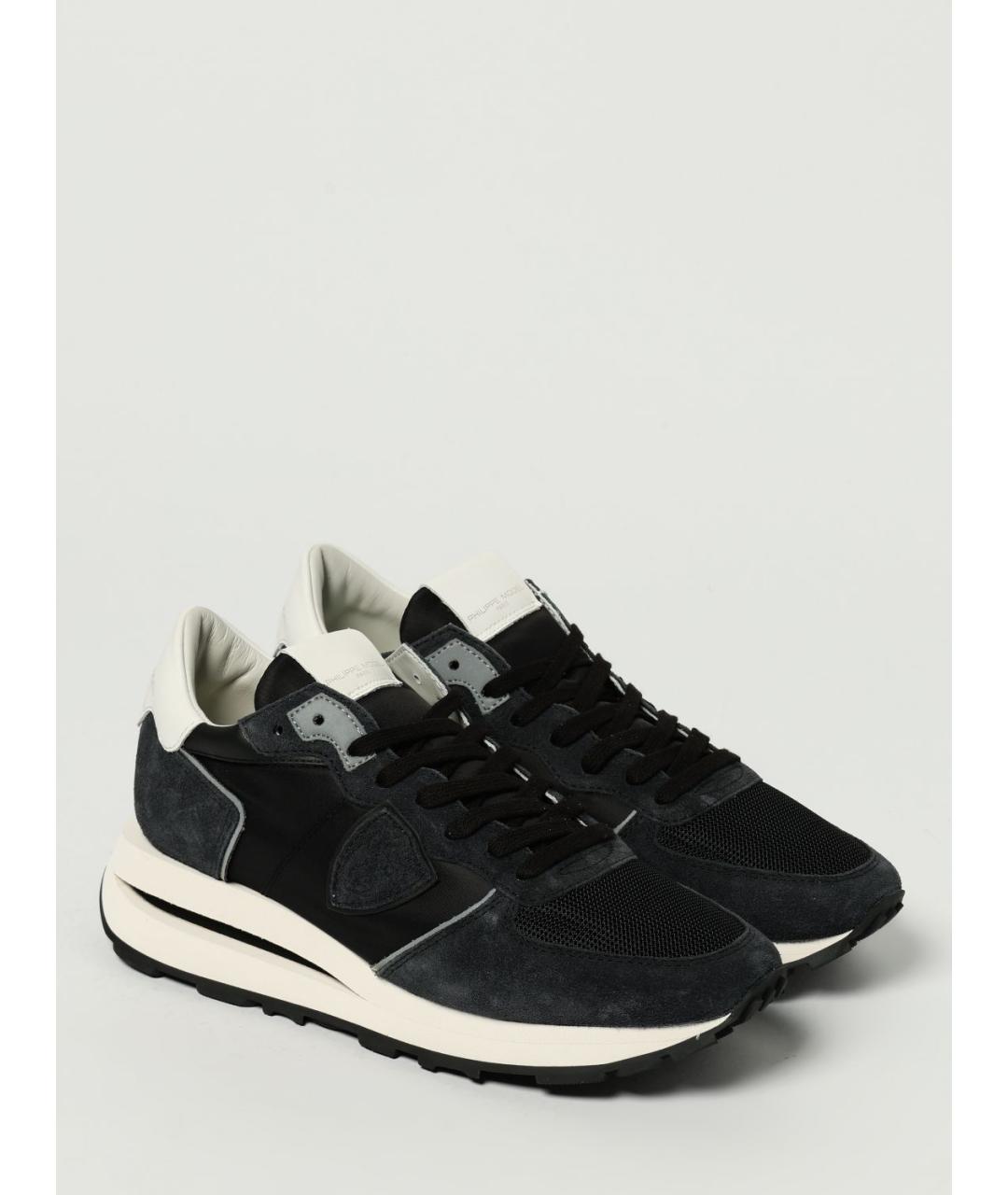 PHILIPPE MODEL Черные замшевые низкие кроссовки / кеды, фото 2