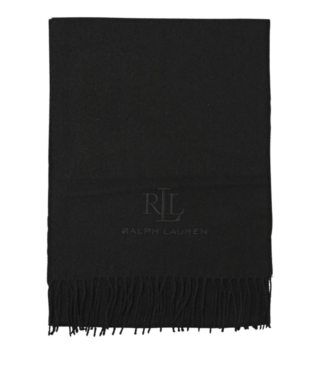 RALPH LAUREN Черный шерстяной шарф, фото 1