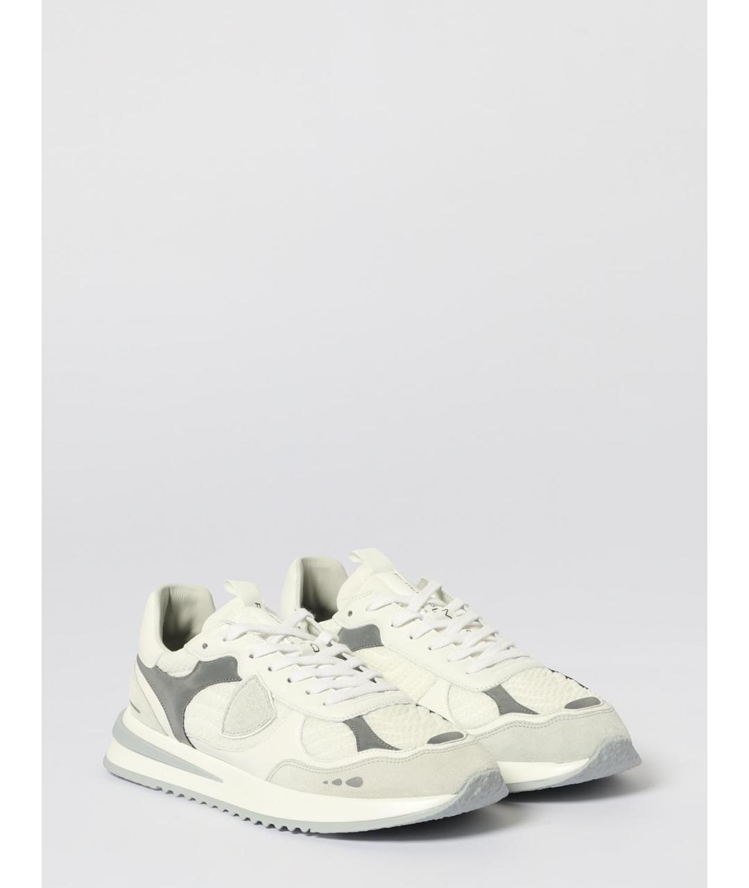 PHILIPPE MODEL Белые кожаные низкие кроссовки / кеды, фото 2